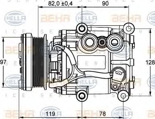 HELLA 8FK351113311 Компресор, кондиціонер