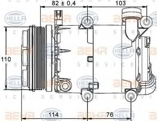 HELLA 8FK351113461 Компресор, кондиціонер