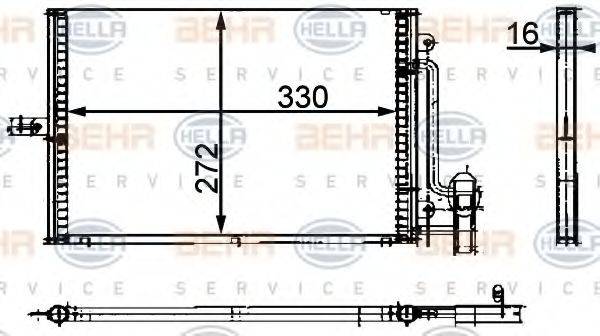 HELLA 8FC351300691 Конденсатор, кондиціонер