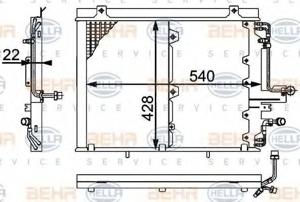 HELLA 8FC351301511 Конденсатор, кондиціонер