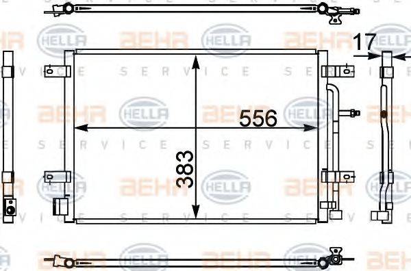 HELLA 8FC351302441 Конденсатор, кондиціонер