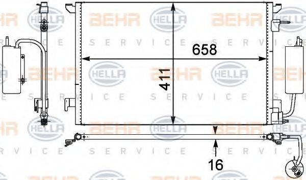 HELLA 8FC351302531 Конденсатор, кондиціонер