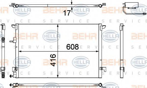 HELLA 8FC351304471 Конденсатор, кондиціонер