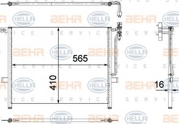 HELLA 8FC351304511 Конденсатор, кондиціонер