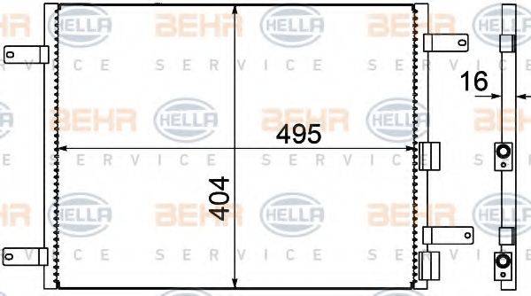 HELLA 8FC351305021 Конденсатор, кондиціонер