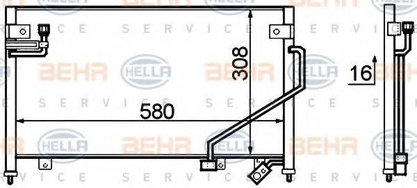 HELLA 8FC351306111 Конденсатор, кондиціонер