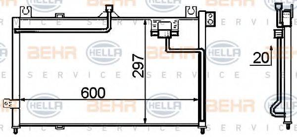 HELLA 8FC351306121 Конденсатор, кондиціонер