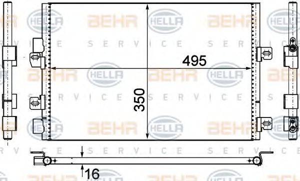 HELLA 8FC351306611 Конденсатор, кондиціонер