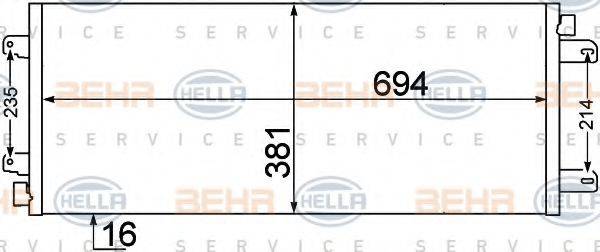 HELLA 8FC351306651 Конденсатор, кондиціонер