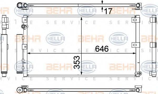 HELLA 8FC351307121 Конденсатор, кондиціонер