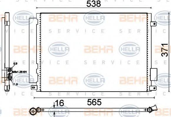 HELLA 8FC351310671 Конденсатор, кондиціонер