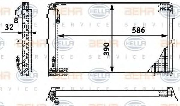 HELLA 8FC351317091 Конденсатор, кондиціонер