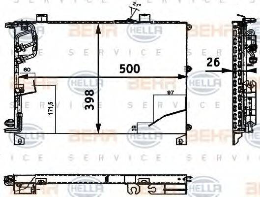 HELLA 8FC351317231 Конденсатор, кондиціонер