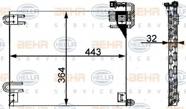 HELLA 8FC351317371 Конденсатор, кондиціонер