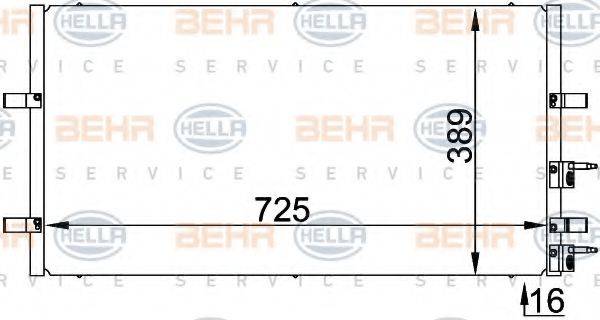 HELLA 8FC351318411 Конденсатор, кондиціонер