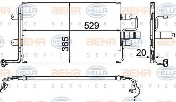 HELLA 8FC351318581 Конденсатор, кондиціонер