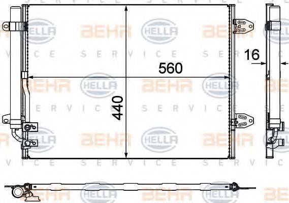 HELLA 8FC351319421 Конденсатор, кондиціонер