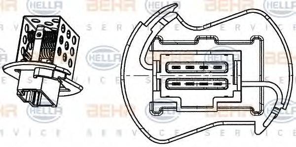 HELLA 9ML351332251 Опір, вентилятор салону