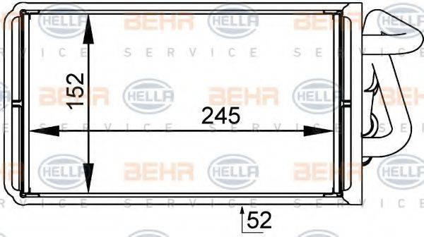 HELLA 8FH351333001 Теплообмінник, опалення салону