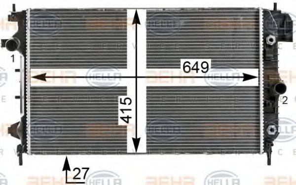 HELLA 8MK376700451 Радіатор, охолодження двигуна