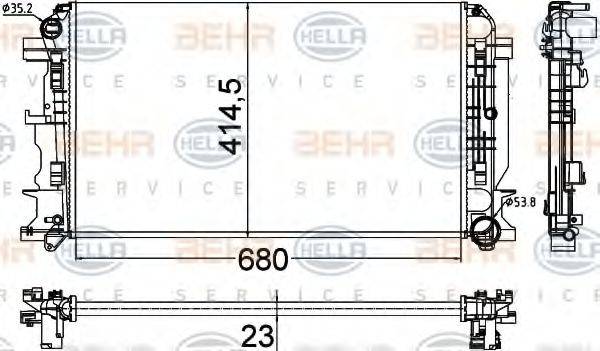 HELLA 8MK376701361 Радіатор, охолодження двигуна