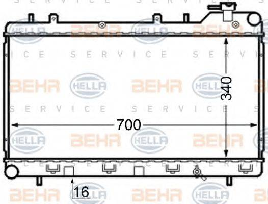 HELLA 8MK376704571 Радіатор, охолодження двигуна