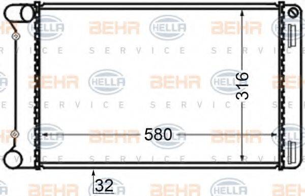 HELLA 8MK376704641 Радіатор, охолодження двигуна