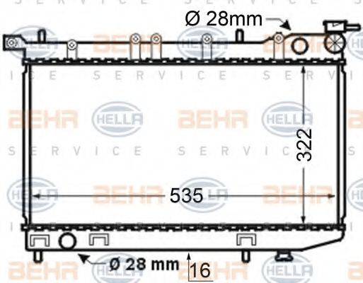 HELLA 8MK376704691 Радіатор, охолодження двигуна