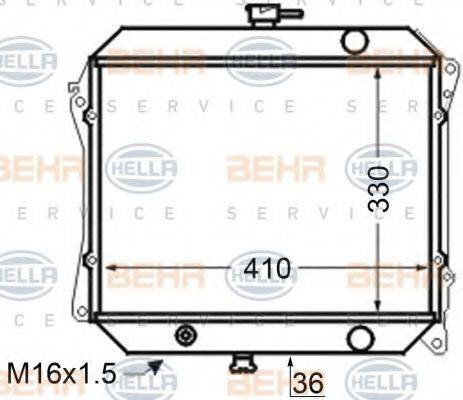 HELLA 8MK376705521 Радіатор, охолодження двигуна