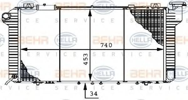 HELLA 8MK376706291 Радіатор, охолодження двигуна