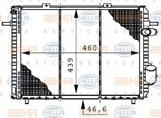 HELLA 8MK376706401 Радіатор, охолодження двигуна