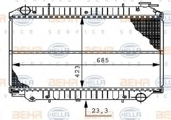 HELLA 8MK376706521 Радіатор, охолодження двигуна