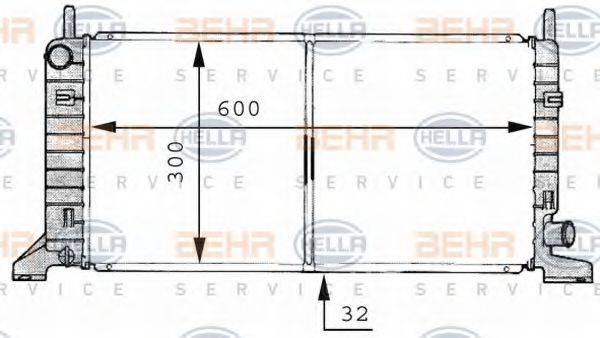 HELLA 8MK376706661 Радіатор, охолодження двигуна