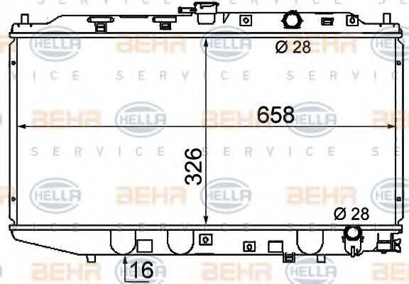 HELLA 8MK376706681 Радіатор, охолодження двигуна