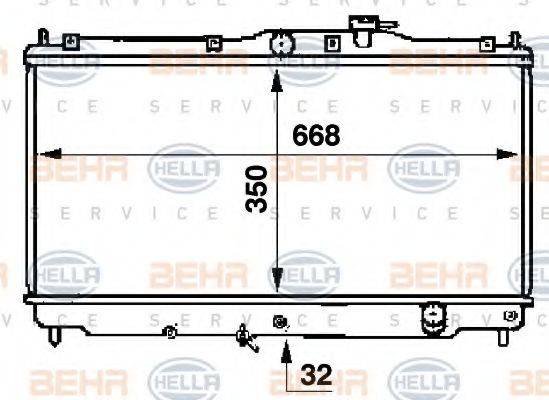 HELLA 8MK376707351 Радіатор, охолодження двигуна