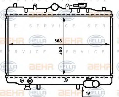 HELLA 8MK376707451 Радіатор, охолодження двигуна