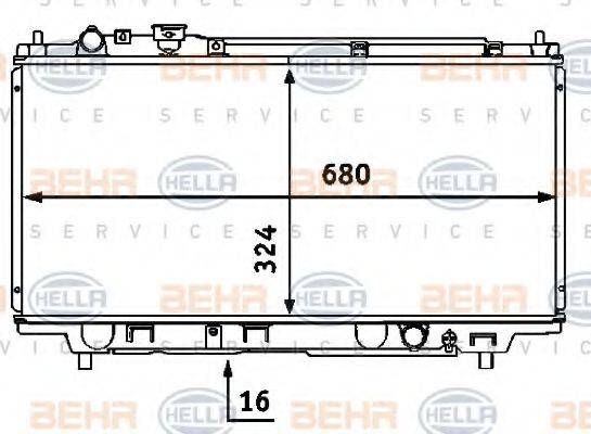 HELLA 8MK376707471 Радіатор, охолодження двигуна