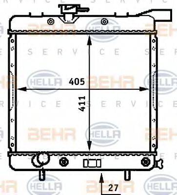 HELLA 8MK376707611 Радіатор, охолодження двигуна