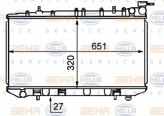 HELLA 8MK376707741 Радіатор, охолодження двигуна