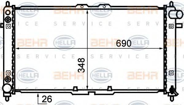 HELLA 8MK376707761 Радіатор, охолодження двигуна