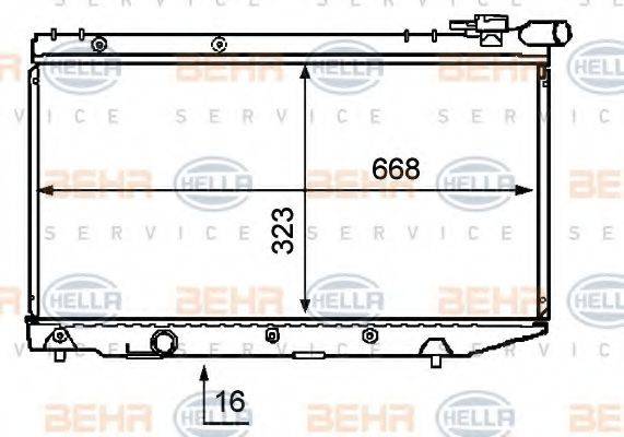 HELLA 8MK376708041 Радіатор, охолодження двигуна