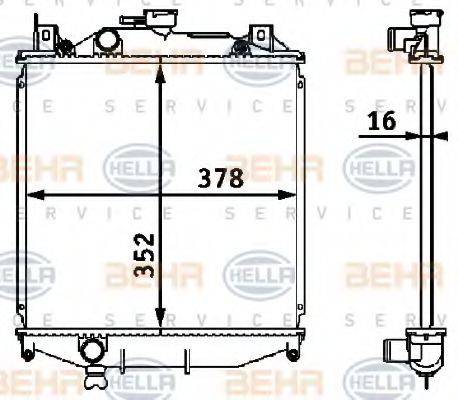 HELLA 8MK376708201 Радіатор, охолодження двигуна