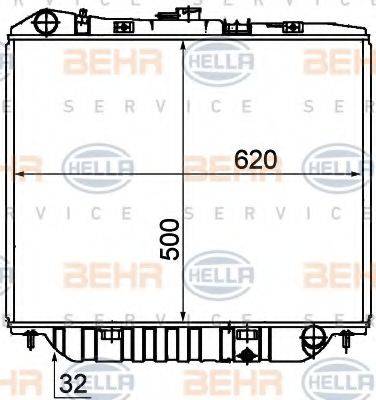 HELLA 8MK376708661 Радіатор, охолодження двигуна