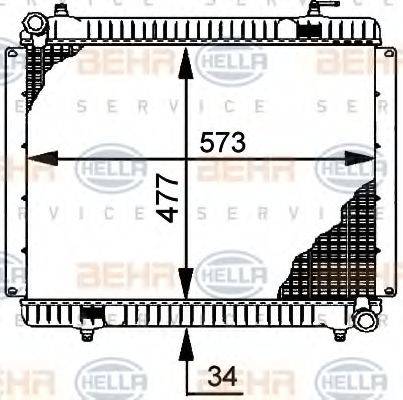 HELLA 8MK376709111 Радіатор, охолодження двигуна