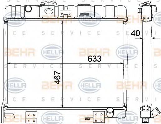 HELLA 8MK376709361 Радіатор, охолодження двигуна