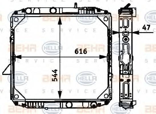 HELLA 8MK376709751 Радіатор, охолодження двигуна