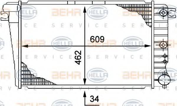 HELLA 8MK376710571 Радіатор, охолодження двигуна