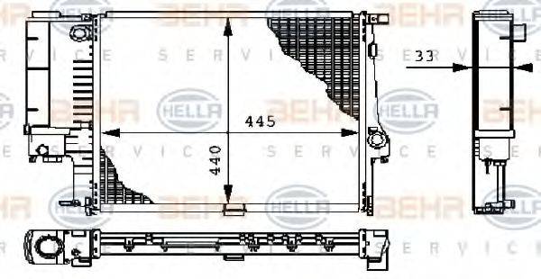 HELLA 8MK376711081 Радіатор, охолодження двигуна