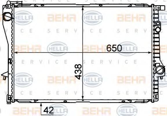 HELLA 8MK376712231 Радіатор, охолодження двигуна