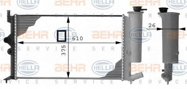 HELLA 8MK376712541 Радіатор, охолодження двигуна